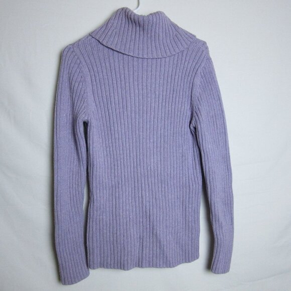 Talbots Purple Knit Turtleneck Sweater Wool Blend Women's L - Picture 6 of 6